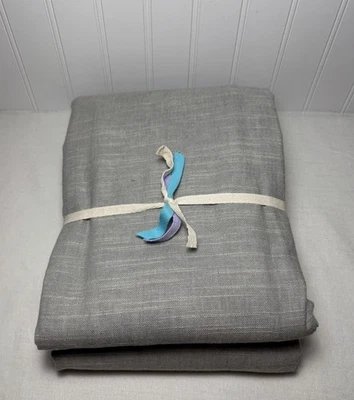 Pottery Barn Emery 亚麻窗帘 ~ 50 英寸 x 96 英寸 ~ 矿物蓝色 ~ 滤光 — 第 1/4 张图片