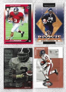 4 Adrian Peterson Chicago Bears ROOKIES RC's 2002 Topps Donruss Fleer UD XL Mint - Bild 1 von 6