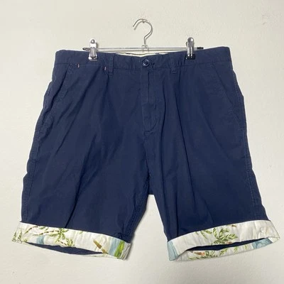 Pantalones Cortos Chinos Para Hombre Scotch & Soda Azul Marino Talla 32 Vacation Resort Puños Tropicales Foto 1 de 4