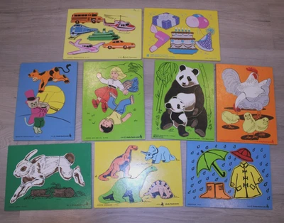 JUDY/INSTRUCTO VINTAGE PUZZLES LOT OF 9 VEHICLES, ANIMALS, TRANSPORTATION - Image 1 of 4
