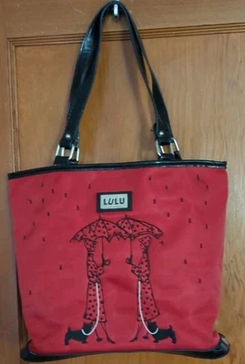 Bolso de Mano Lulu Guinness Rojo Lluvia Niña Forro Rojo Lunares Foto 1 de 4