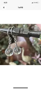 Authentic Gucci Crystal Orb Sterling Silver Pools Of Light Style Earrings - Picture 1 of 7