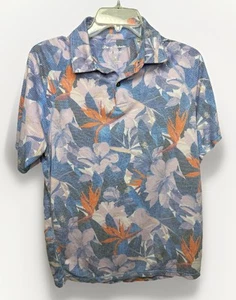 Tommy Bahama IslandZone Poloshirt S Floral Lila Blau Orange Performance - Bild 1 von 3
