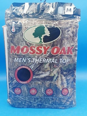 Mossy Oak Men's Thermal Shirt Size M. Color Black. - Image 1 of 4