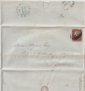 1844 PRESTON SKELETON ARRIVAL PMK LIVERPOOL ORMSKIRK & PRESTON RAILWAY SHARES - Picture 1 of 5
