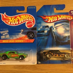 HOT WHEELS 1996 399 MOD BOD & 2007 #42 1967 67 CAMARO HOOD OPENS METAL BASE 2pcs - Picture 1 of 13