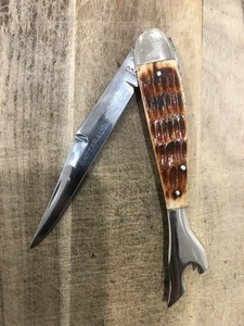 Cattaraugus NCCO USA 5" Closed ladies Lady Leg Bottle Opener Folding Knife - Picture 1 of 17