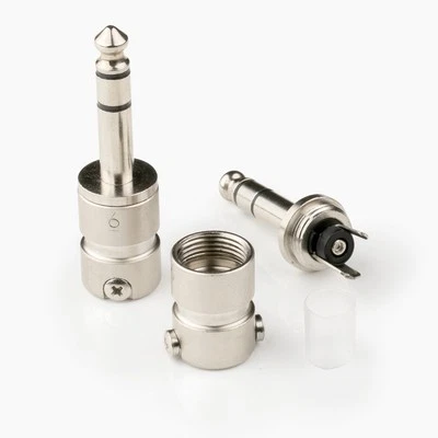 Squareplug SPS6-S Short Body 1/4" (6.35mm) TRS/Stereo Plug, Nickel - Image 1 of 2