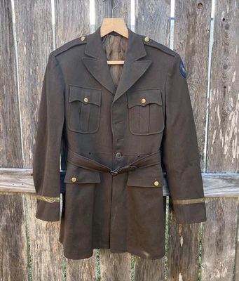 VTG WW2 Army Air Corps Force Dress Suit Wool Uniform Jacket Theatre Felt Patch - Image 1 of 4