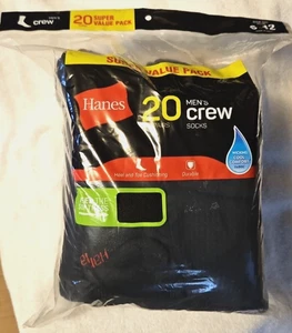 Hanes Men's Crew Socks Super Value Pack - Size 6-12 - NIP - Free Shipping - Picture 1 of 2