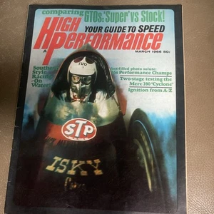 HI-PERFORMANCE MAGAZINE March 1966 Cars Drag RACING GTO NHRA USAC Cyclone Mar 66 - Foto 1 di 12