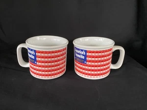 2 ~ Taza Sopa Campbells 1998 Bandera AMERICAS SOPA FAVORITA Rojo Blanco Azul 🇺🇸 - Imagen 1 de 7