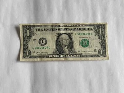 $1 One Dollar Bill 2017 Series L 58896606 C Real Money US Dollars Paper notes US - Image 1 of 3