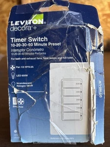 Interruptor temporizador de cuenta regresiva interior en pared Leviton Decora 15A 10 20 30 60 minutos - Imagen 1 de 3