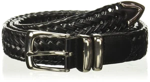 Portfolio Braided Belt With Genuine Leather (Sizes 30-54 Inches), Black, 38 - Picture 1 of 6