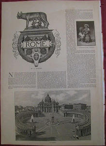 ROM ITALIEN ANSICHTEN & ARTIKEL 5 SEITEN 1892 HARPER’S WEEKLY - Bild 1 von 5