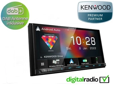 Kenwood DMX8021 DABS USB Bluetooth Wireless CarPlay Android Auto DAB+ Antenne - Bild 1 von 4