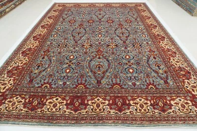10 x 13 ft Blue Farahan Afghan Hand Knotted Wool Traditional Rug 9'10"x13' - Image 1 of 4