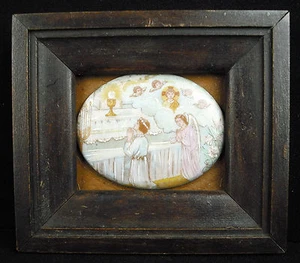 Porcelain Enamelled Miniature Decor Religious IN The Taste Of Maurice Denis - Photo 1 sur 6