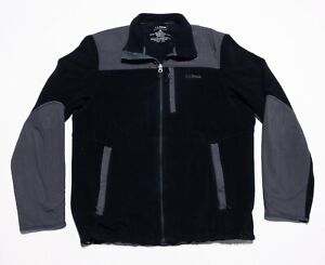 L.L. Bean Fleece Jacket Men's Medium Tall Full Zip Black Gray Hybrid Outdoor