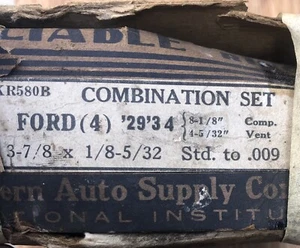 Vintage Western Auto Piston Rings Ford 4cyl 1929-1934 3 7/8 x 1/8-5/32 Combo - Picture 1 of 6