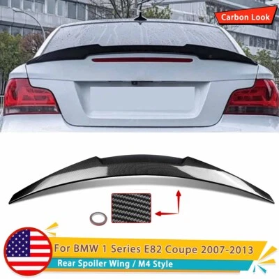 For BMW 1-Series E82 125i 128i 135i 2008-13 Rear Trunk Spoiler Wing Carbon Look - Image 1 of 4