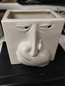 Vtg 1980s Fitz and Floyd Ceramic Stinky Face Holding Nose Baking Soda Box Holder - Picture 1 of 10