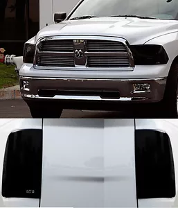 Fits 09-23 Dodge Ram Classic 1500 GTS Smoke Headlight Taillight Covers 4pc Set - Foto 1 di 5