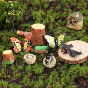 Resin Miniature Birds Figurines Mini Birds' Nests Statue Outdoor Indoor - Picture 1 of 16