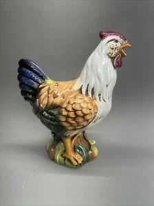 Vintage Intrada italienische Keramik Henne Huhn Hahn Figur französisches Land - Bild 1 von 14