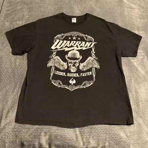 WARRANT Louder Harder Faster T-Shirt: 2XL Hair Band - Picture 1 of 6