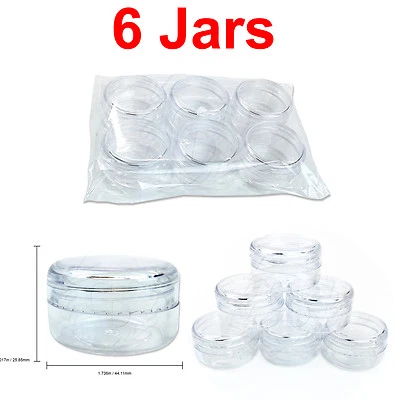 Beauticom 6 Pieces 15 Gram/15ML Lip Balm Lotion Cream Sample Jar Containers - Image 1 of 4