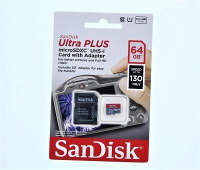 SanDisk Ultra Plus MicroSDXC UHS-I Card With Adapter (64GB) - Image 1 of 2
