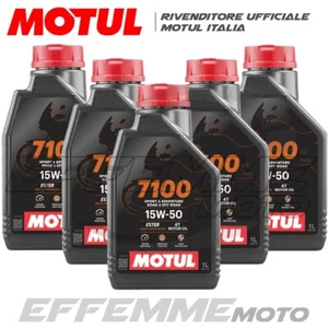 MOTUL 7100 15W50 MA2 100% SINTETICO 5 Litri olio motore 4T Moto Quad Atv Scooter - Foto 1 di 1