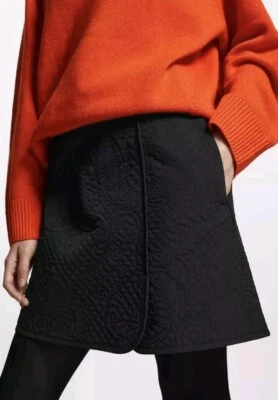 BNWT COS Black Mini Quilted Quilt Wrap Paisley Skirt - UK 14  - Image 1 of 2