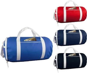 18" Roll Duffel Round Gym Bag Team Sports Equipment Gear Travel Carry On Unisex - Picture 1 of 5