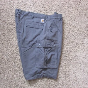 Carhartt Relaxed Fit 44 Gray Cargo Shorts Heavier Twill Great Shape - Picture 1 of 3