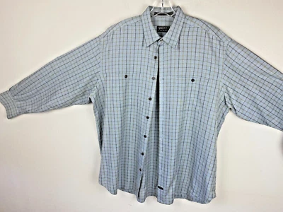 Camisa de vestir Robert Talbott con botones XL algodón gris/marrón a cuadros manga larga Foto 1 de 4