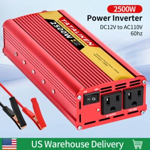 2500W Car Power Inverter DC 12v to AC 110V 60HZ with Dual USB Ports - Picture 1 of 18