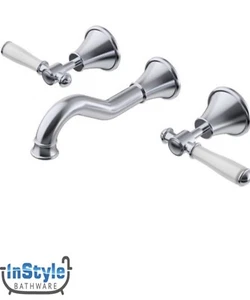 New- Vintage Range- Bath Tap Set- Ceramic Handle- CHROME - Picture 1 of 3