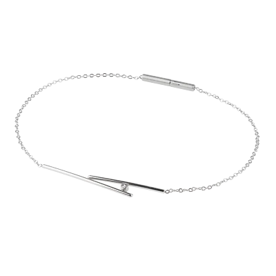 Ernstes Design Armband Edelstahl A592 Brillant 0.02 ct. tw/si Spiegelankerkette - Bild 1 von 3