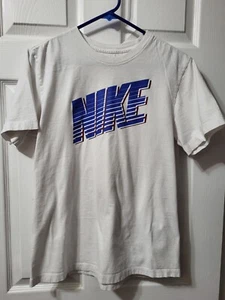 The Nike Tee Weiß Blau Rot T-Shirt Herren Medium Kurzarm - Bild 1 von 11