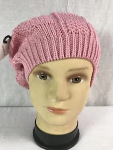 Ladies Beautiful Beanie Beret Hat Women Baggy Knitted Braided Hat Chunky Ski Cap - Picture 1 of 7