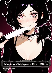 MTG - Massacre Girl, Known Killer - Fanart Borderless Style Card EDH / Playtest - Picture 1 of 2