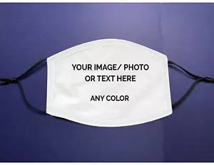Personalized Face Mask/ Covering With Your Photo/ Image/ Text Adult or Youth Sz - Picture 1 of 2