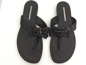 Vera Wang Sandalen Lavendel schwarz Leder Stein Schmuck Schleife süß sexy - Bild 1 von 8