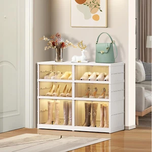 3tire Folding Shoe Organizer 12 Pair Shoe Storage Box Cabinet Shoe Rack - Picture 1 of 9