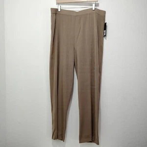 Misook Straight Leg Knit Pant, Macchiato Pull On Pant Plus Size 2X - Picture 1 of 8