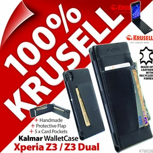 Krusell Kalmar WalletCase Wallet Flip Case Cover for Sony Xperia Z3 / Z3 Dual - Picture 1 of 12