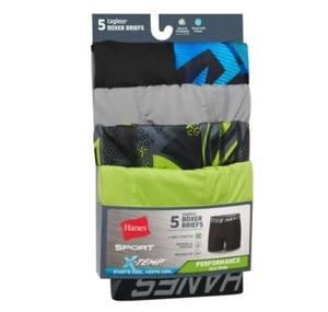 Boys HANES Boxer Briefs Sport X-Temp 5 Pack Tagless Small 6-8 Quick Drying NEW - Picture 1 of 4